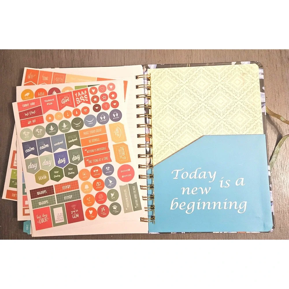 2026 Back To School Spiral Planner Daily Weekly Flowers NEW